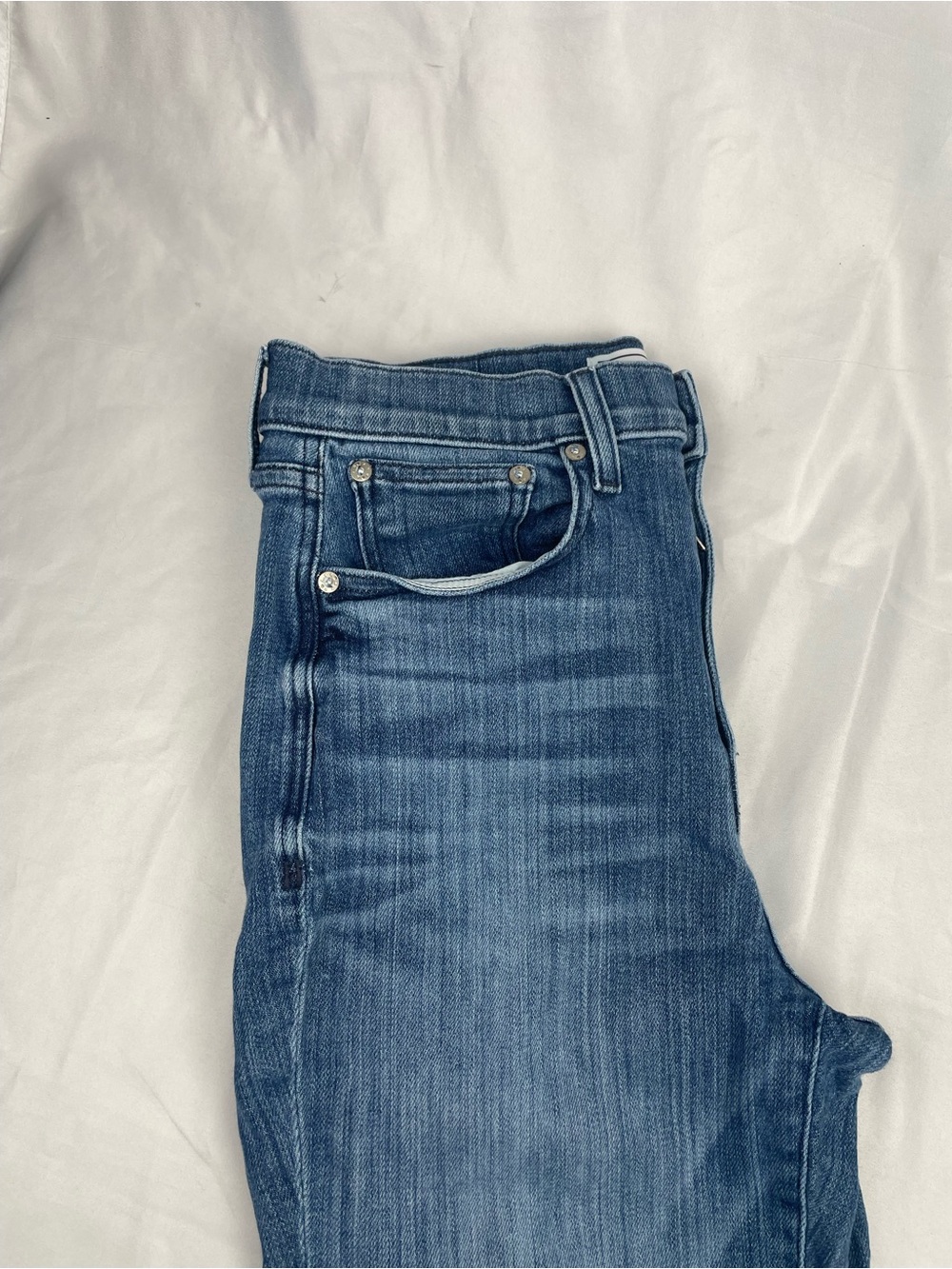 AYR The Pop Jeans Women’s Size 30 Cropped Straight Leg Fray Hem Denim - Picture 2 of 13